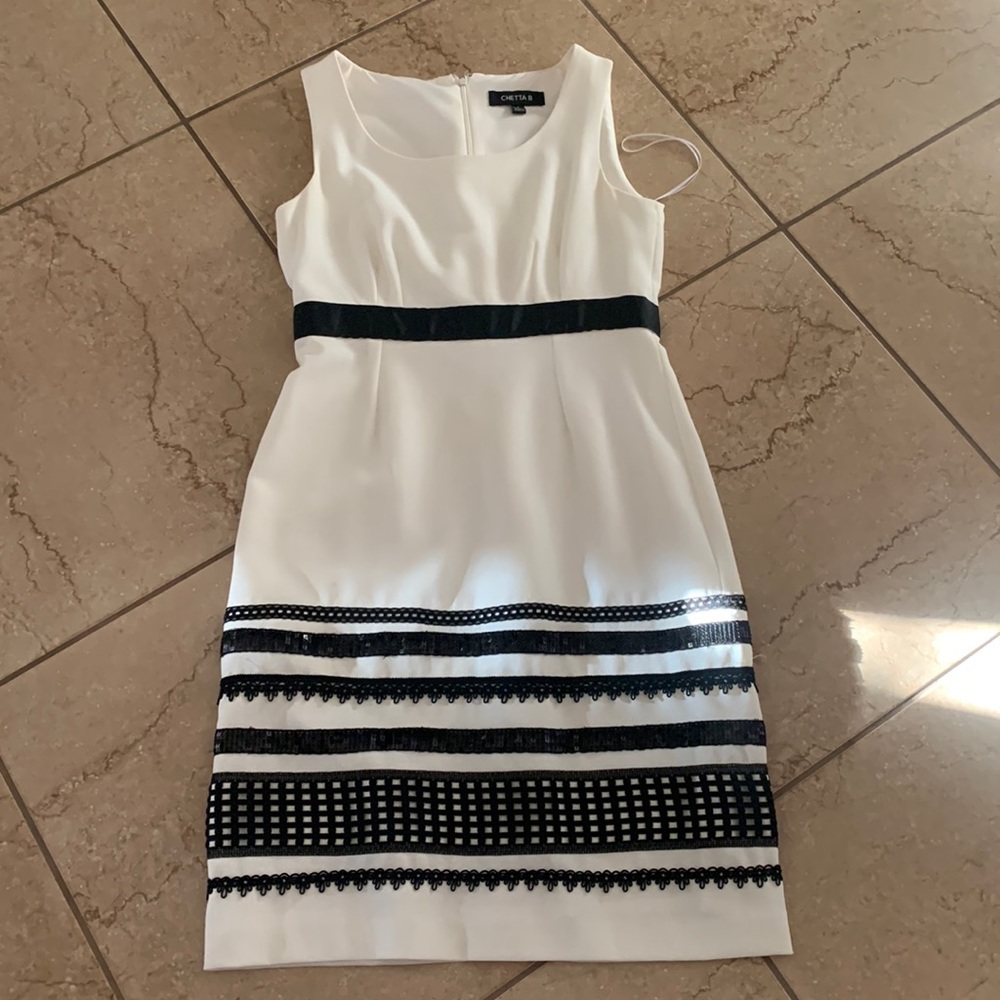 Chetta B White and Black Dress